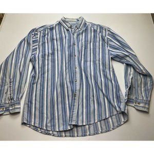 Coliseum Blues Button Down Shirt Mens Size L Long Sleeve Blue Striped Cotton
